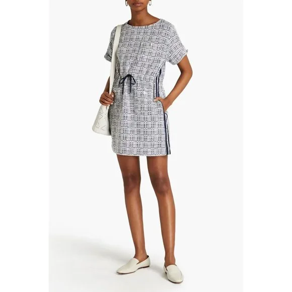 maje white and blue dress Dreamer Square Neck Dress in Dusty Blue main image 0